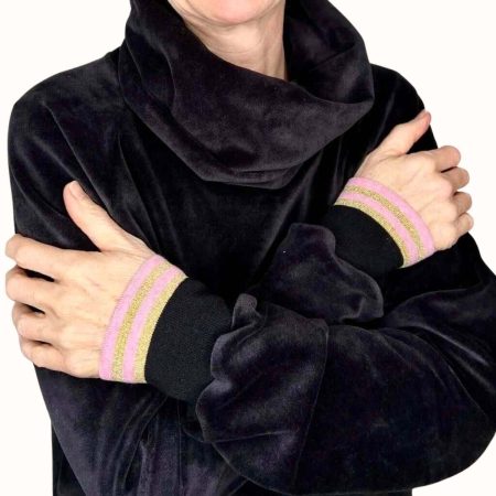 Rollkragen Nicki Sweatshirt Schwarz