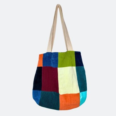 Patchwork Tasche aus Cord Bunt
