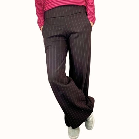 Stoffhose Flanelloptik Braun