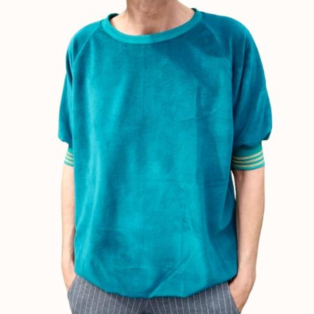 Nicki Kurzarm Sweat Petrol