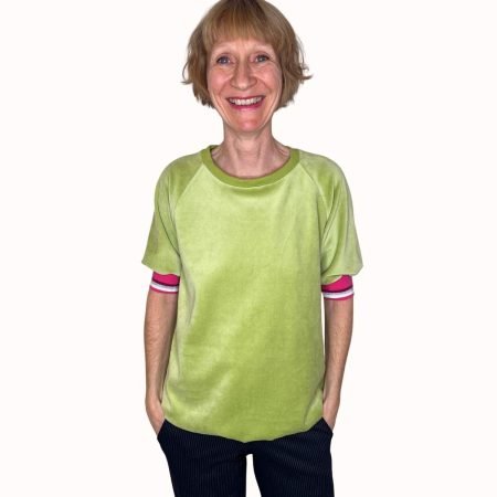 Nicki Kurzarm Sweat Grasgr&uuml;n