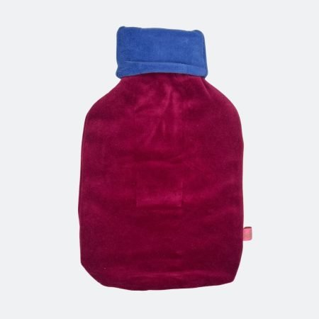 Wärmflaschen mit Hülle Bordeaux/Royalblau