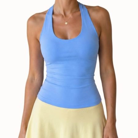 Neckholder Top Hellblau
