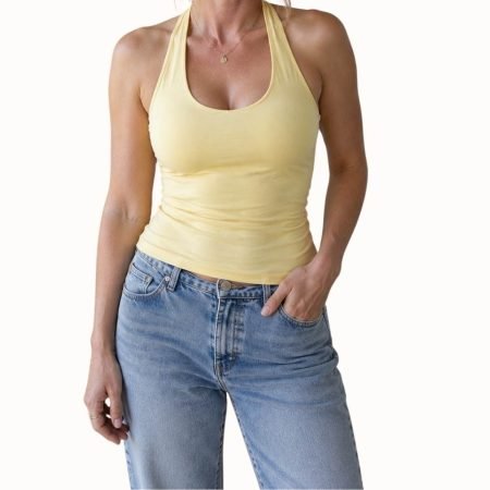 Neckholder Top Hellgelb
