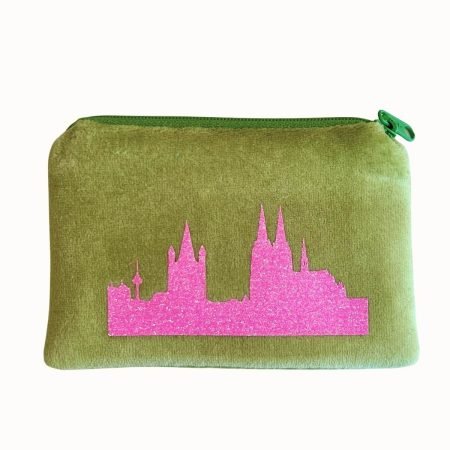 Nicki-Reißverschlusstasche mit Glitzer Skyline