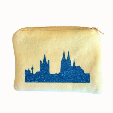 Nicki-Reißverschlusstasche mit Glitzer Skyline