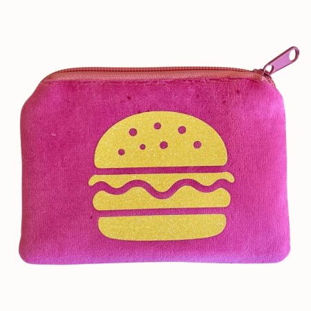 Nicki-Reißverschlusstasche mit Glitzer Burger